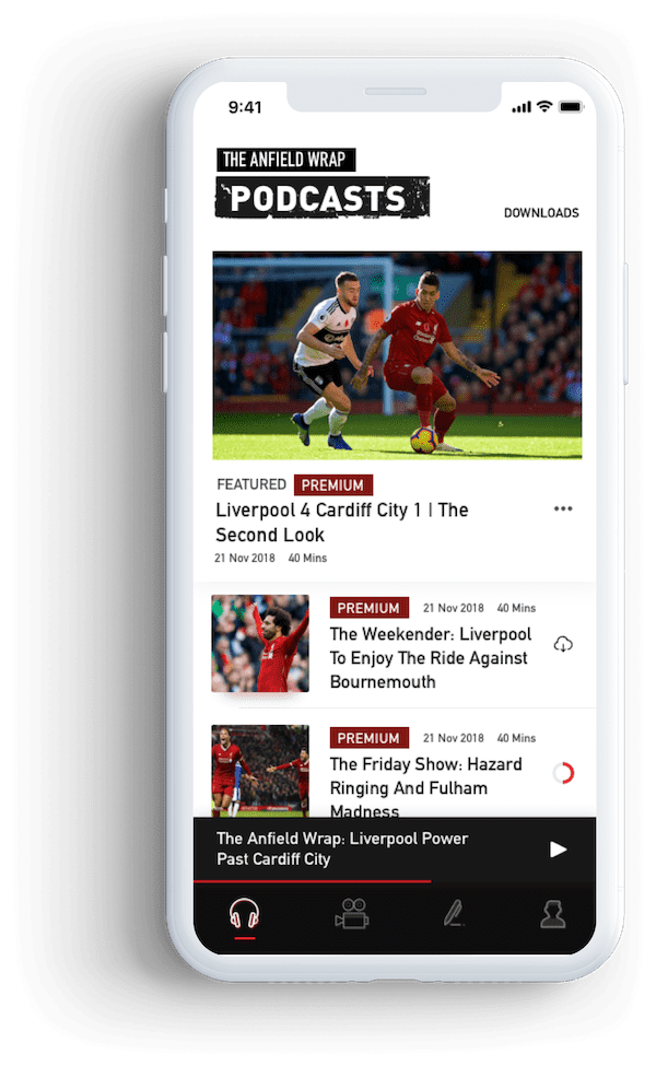 The Anfield Wrap custom podcast player app