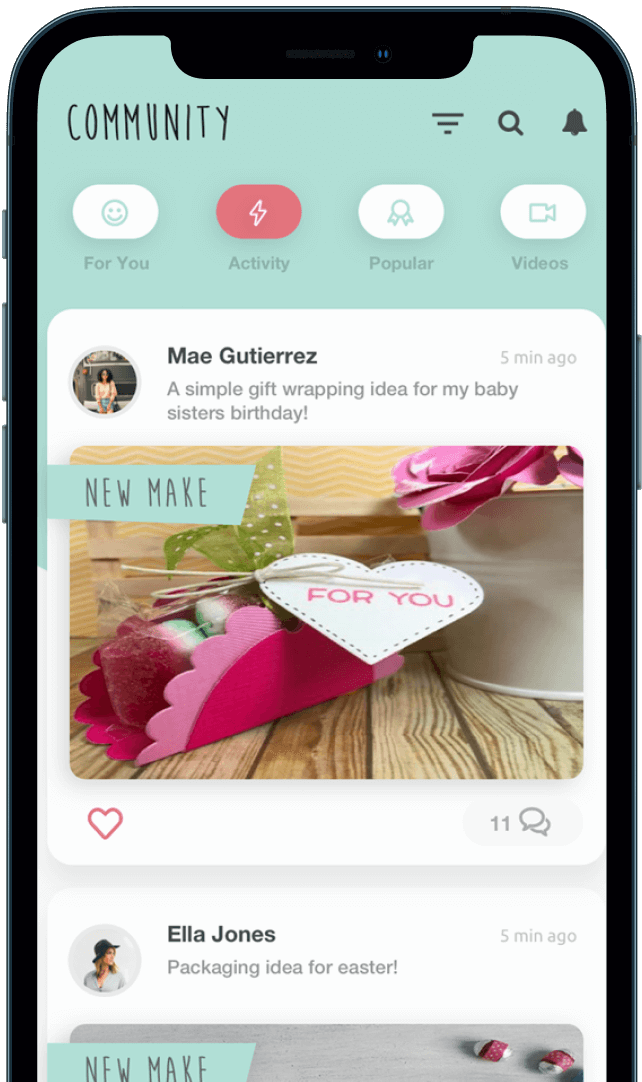 The Sizzix native app developer which is a community driven e-commerce app